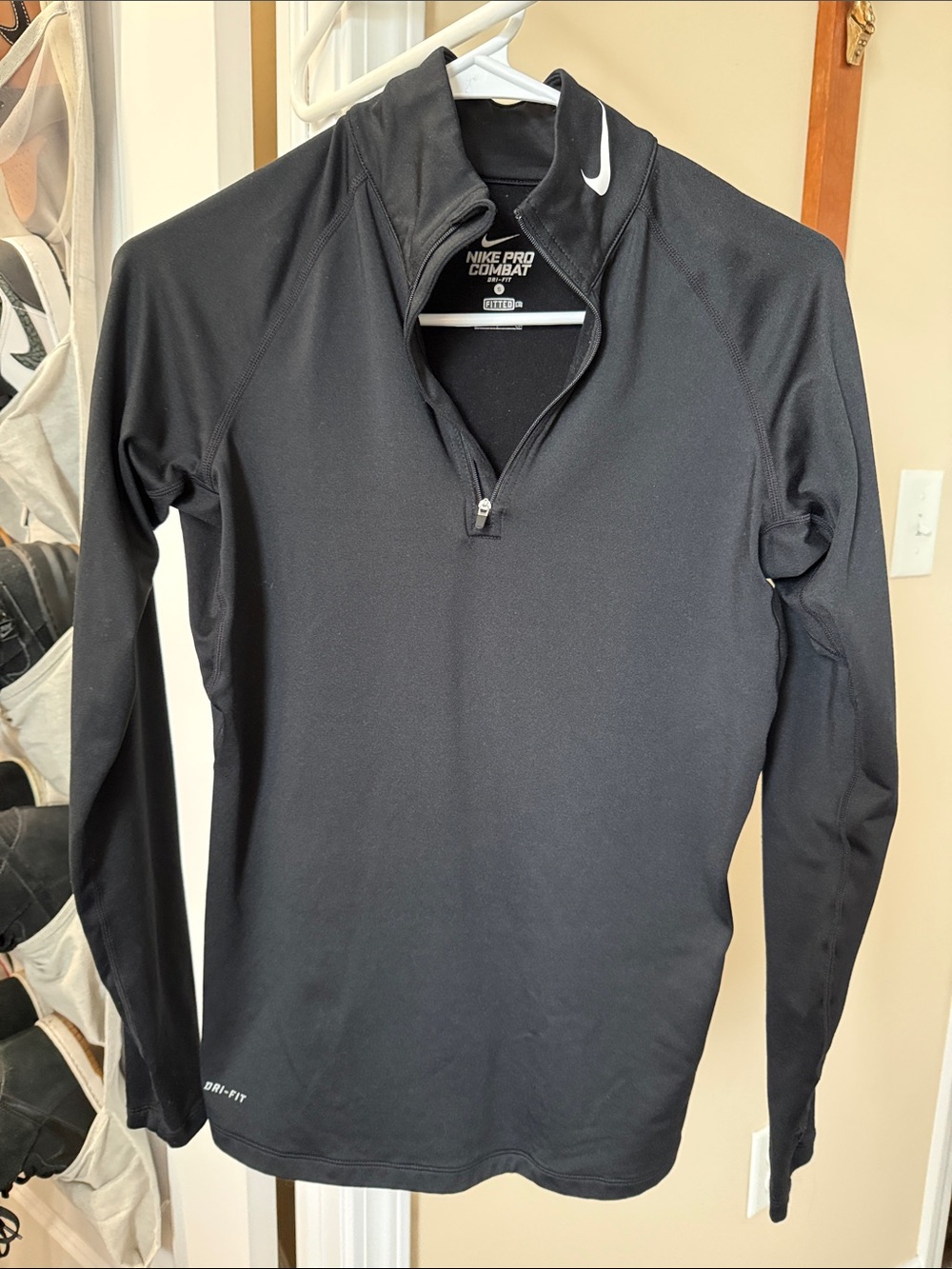 Nike Pro Combat Black Dri-FIT Quarter-Zip Top